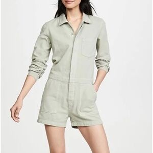 Monrow Green Utility Short Romper Size XS Cotton ~ Festival ~ Trendy!